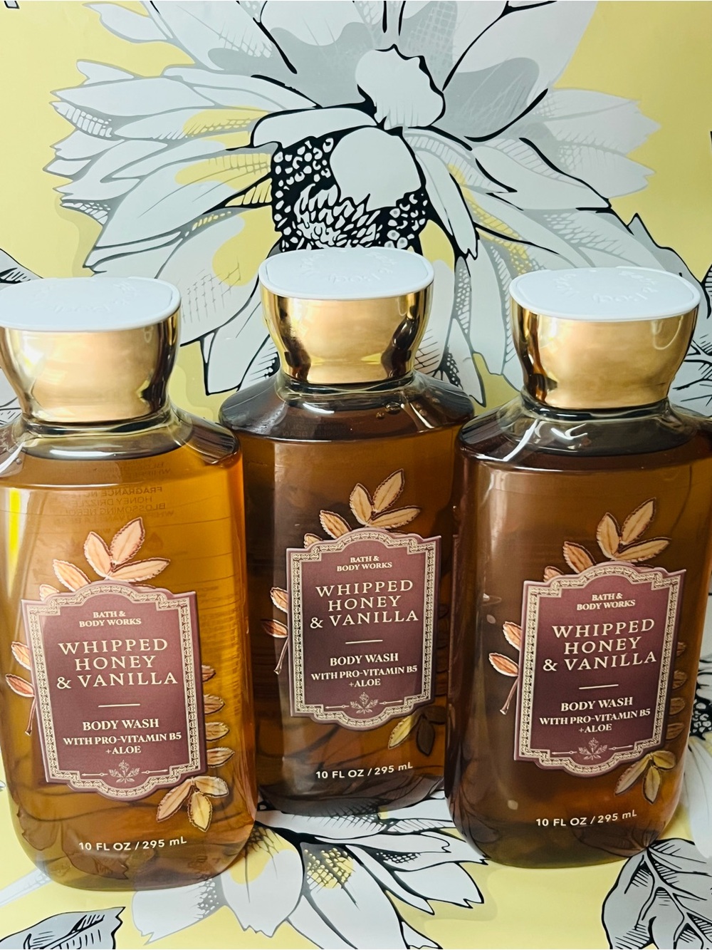 3 Bath & Body Works Whipped Honey & Vanilla Body Wash -